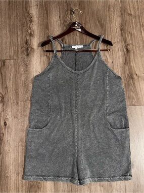 Sincerely Jules Knit Romper Sleeveless Gray